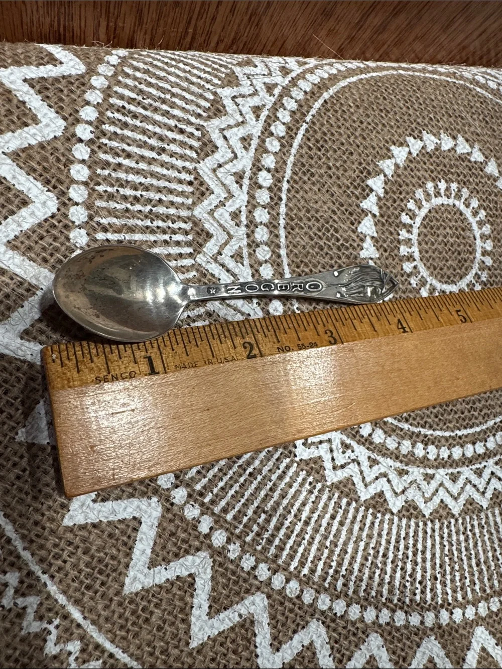 VTG Oregon Souvenir Sterling Silver Spoon with Native American Depiction